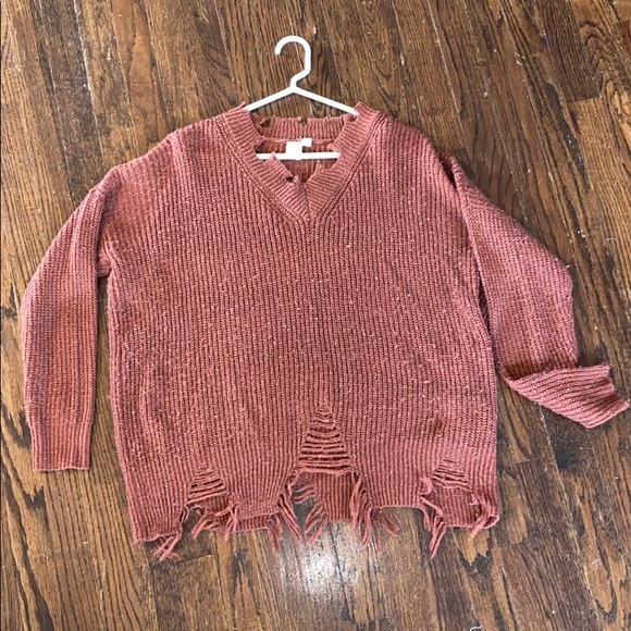 IJOAH Sweaters - Burnt Orange distressed sweater ♥️🧥